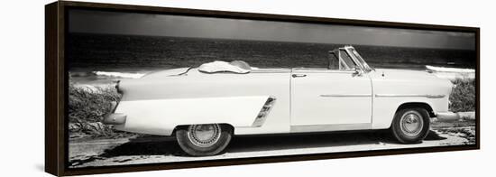 Cuba Fuerte Collection Panoramic BW - Cabriolet Classic Car-Philippe Hugonnard-Framed Stretched Canvas