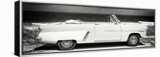 Cuba Fuerte Collection Panoramic BW - Cabriolet Classic Car-Philippe Hugonnard-Framed Stretched Canvas