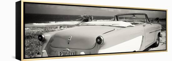 Cuba Fuerte Collection Panoramic BW - Cabriolet Classic Car-Philippe Hugonnard-Framed Stretched Canvas