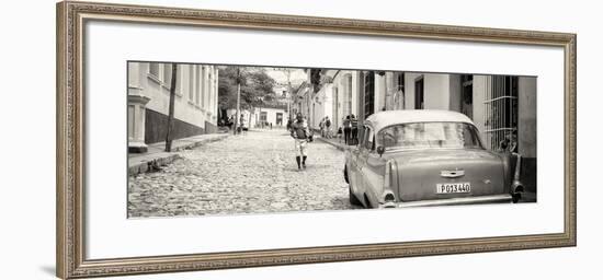 Cuba Fuerte Collection Panoramic BW - Colorful Street Scene in Trinidad-Philippe Hugonnard-Framed Photographic Print