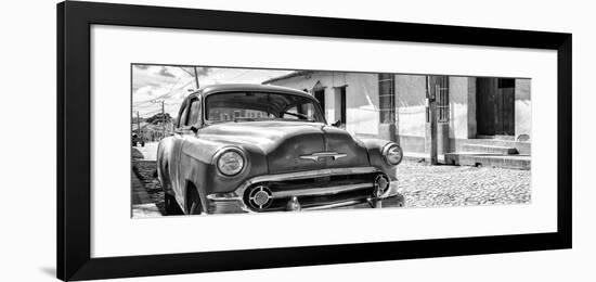Cuba Fuerte Collection Panoramic BW - Cuban Chevy II-Philippe Hugonnard-Framed Photographic Print