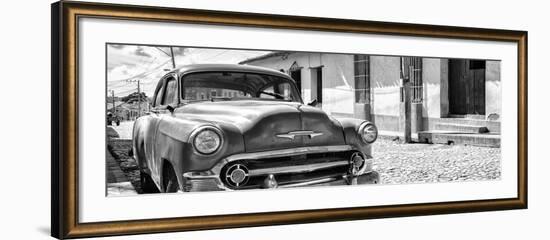 Cuba Fuerte Collection Panoramic BW - Cuban Chevy II-Philippe Hugonnard-Framed Photographic Print