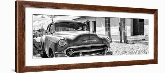 Cuba Fuerte Collection Panoramic BW - Cuban Chevy II-Philippe Hugonnard-Framed Photographic Print
