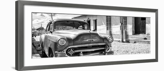 Cuba Fuerte Collection Panoramic BW - Cuban Chevy II-Philippe Hugonnard-Framed Photographic Print