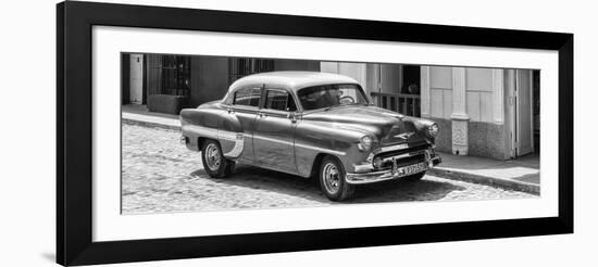 Cuba Fuerte Collection Panoramic BW - Cuban Taxi II-Philippe Hugonnard-Framed Photographic Print