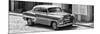 Cuba Fuerte Collection Panoramic BW - Cuban Taxi II-Philippe Hugonnard-Mounted Photographic Print