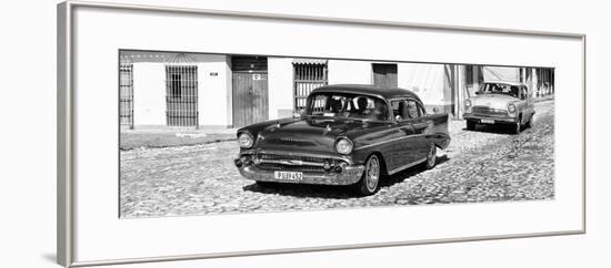 Cuba Fuerte Collection Panoramic BW - Cuban Taxis-Philippe Hugonnard-Framed Photographic Print