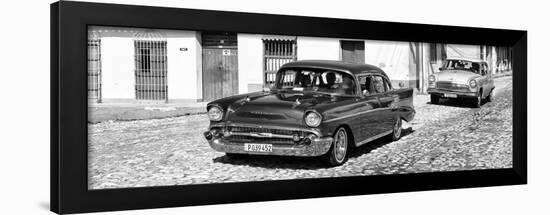 Cuba Fuerte Collection Panoramic BW - Cuban Taxis-Philippe Hugonnard-Framed Photographic Print