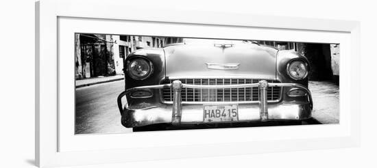 Cuba Fuerte Collection Panoramic BW - Detail on Old Classic Chevrolet-Philippe Hugonnard-Framed Photographic Print