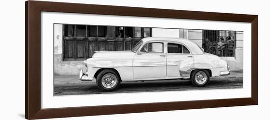 Cuba Fuerte Collection Panoramic BW - Havana Club and Classic Car II-Philippe Hugonnard-Framed Photographic Print