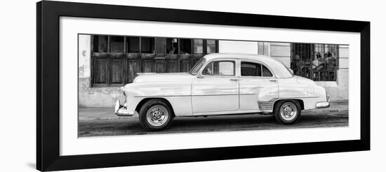 Cuba Fuerte Collection Panoramic BW - Havana Club and Classic Car II-Philippe Hugonnard-Framed Photographic Print