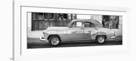 Cuba Fuerte Collection Panoramic BW - Havana Club and Classic Car-Philippe Hugonnard-Framed Photographic Print