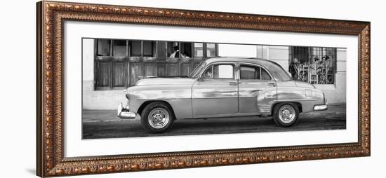 Cuba Fuerte Collection Panoramic BW - Havana Club and Classic Car-Philippe Hugonnard-Framed Photographic Print