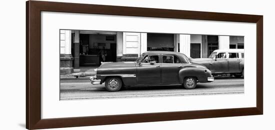Cuba Fuerte Collection Panoramic BW - Havana Red Car-Philippe Hugonnard-Framed Photographic Print