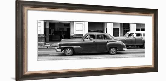 Cuba Fuerte Collection Panoramic BW - Havana Red Car-Philippe Hugonnard-Framed Photographic Print