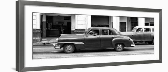 Cuba Fuerte Collection Panoramic BW - Havana Red Car-Philippe Hugonnard-Framed Photographic Print