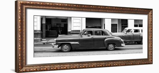 Cuba Fuerte Collection Panoramic BW - Havana Red Car-Philippe Hugonnard-Framed Photographic Print