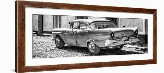Cuba Fuerte Collection Panoramic BW - Old American Classic Car II-Philippe Hugonnard-Framed Photographic Print