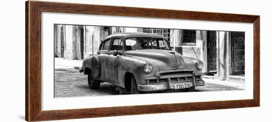 Cuba Fuerte Collection Panoramic BW - Old Chevrolet II-Philippe Hugonnard-Framed Photographic Print