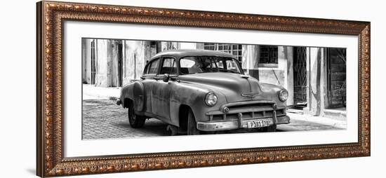 Cuba Fuerte Collection Panoramic BW - Old Chevrolet II-Philippe Hugonnard-Framed Photographic Print