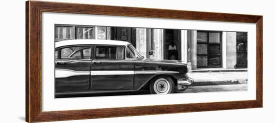 Cuba Fuerte Collection Panoramic BW - Old Classic American Car II-Philippe Hugonnard-Framed Photographic Print