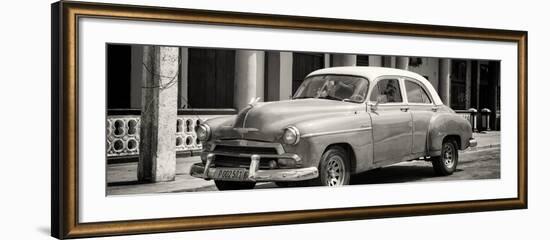 Cuba Fuerte Collection Panoramic BW - Old Classic Car-Philippe Hugonnard-Framed Photographic Print