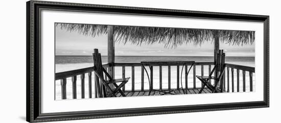 Cuba Fuerte Collection Panoramic BW - Paradise Beach Hut II-Philippe Hugonnard-Framed Photographic Print