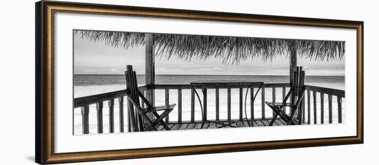 Cuba Fuerte Collection Panoramic BW - Paradise Beach Hut II-Philippe Hugonnard-Framed Photographic Print