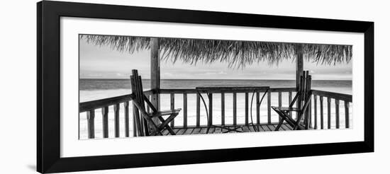 Cuba Fuerte Collection Panoramic BW - Paradise Beach Hut II-Philippe Hugonnard-Framed Photographic Print