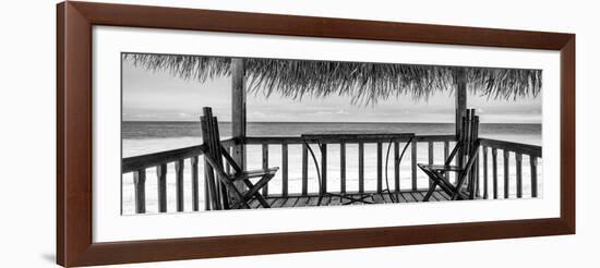 Cuba Fuerte Collection Panoramic BW - Paradise Beach Hut II-Philippe Hugonnard-Framed Photographic Print