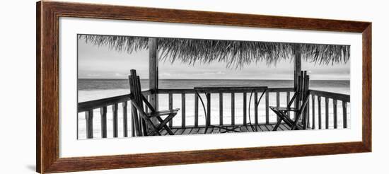 Cuba Fuerte Collection Panoramic BW - Paradise Beach Hut II-Philippe Hugonnard-Framed Photographic Print