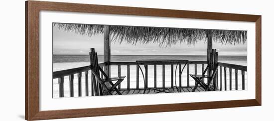 Cuba Fuerte Collection Panoramic BW - Paradise Beach Hut II-Philippe Hugonnard-Framed Photographic Print