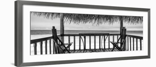 Cuba Fuerte Collection Panoramic BW - Paradise Beach Hut II-Philippe Hugonnard-Framed Photographic Print