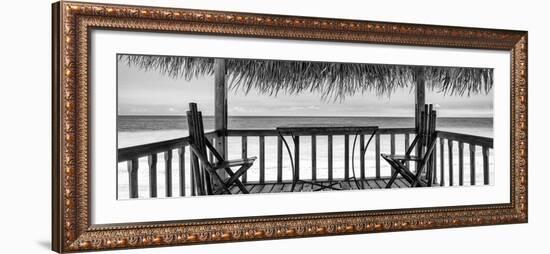 Cuba Fuerte Collection Panoramic BW - Paradise Beach Hut II-Philippe Hugonnard-Framed Photographic Print