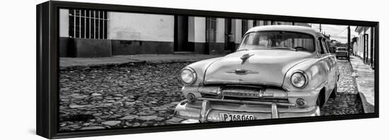 Cuba Fuerte Collection Panoramic BW - Plymouth Classic Car II-Philippe Hugonnard-Framed Stretched Canvas