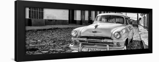 Cuba Fuerte Collection Panoramic BW - Plymouth Classic Car II-Philippe Hugonnard-Framed Photographic Print