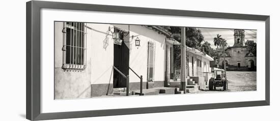 Cuba Fuerte Collection Panoramic BW - Quiet Street in Trinidad-Philippe Hugonnard-Framed Photographic Print