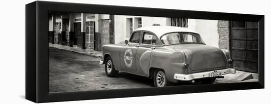 Cuba Fuerte Collection Panoramic BW - Taxi Pontiac 1953-Philippe Hugonnard-Framed Stretched Canvas