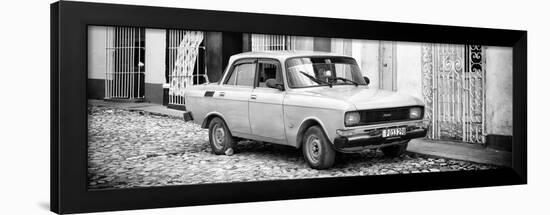 Cuba Fuerte Collection Panoramic BW - Vintage Car in Trinidad-Philippe Hugonnard-Framed Photographic Print