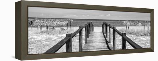 Cuba Fuerte Collection Panoramic BW - Way to the Beach-Philippe Hugonnard-Framed Stretched Canvas