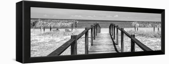 Cuba Fuerte Collection Panoramic BW - Way to the Beach-Philippe Hugonnard-Framed Stretched Canvas