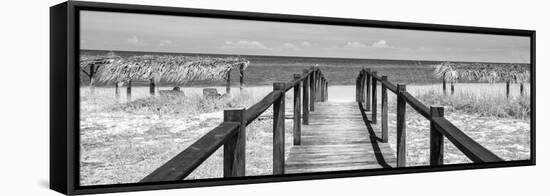 Cuba Fuerte Collection Panoramic BW - Way to the Beach-Philippe Hugonnard-Framed Stretched Canvas