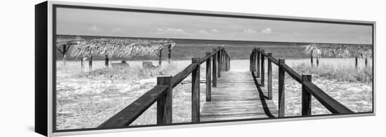 Cuba Fuerte Collection Panoramic BW - Way to the Beach-Philippe Hugonnard-Framed Stretched Canvas