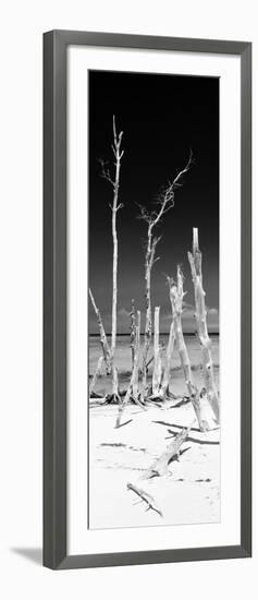 Cuba Fuerte Collection Panoramic BW - Wild White Sand Beach-Philippe Hugonnard-Framed Photographic Print