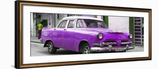 Cuba Fuerte Collection Panoramic - Classic Purple Car-Philippe Hugonnard-Framed Photographic Print