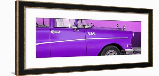 Cuba Fuerte Collection Panoramic - Close-up of Retro Purple Car-Philippe Hugonnard-Framed Photographic Print