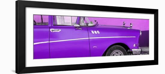 Cuba Fuerte Collection Panoramic - Close-up of Retro Purple Car-Philippe Hugonnard-Framed Photographic Print