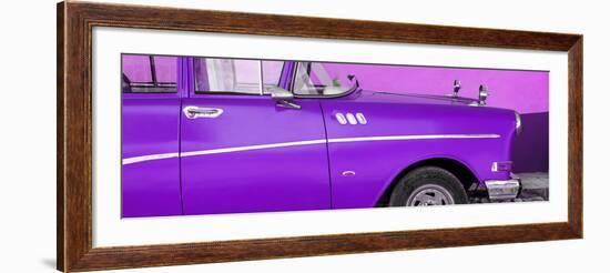 Cuba Fuerte Collection Panoramic - Close-up of Retro Purple Car-Philippe Hugonnard-Framed Photographic Print