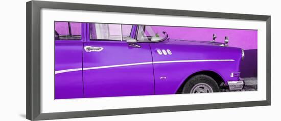 Cuba Fuerte Collection Panoramic - Close-up of Retro Purple Car-Philippe Hugonnard-Framed Photographic Print