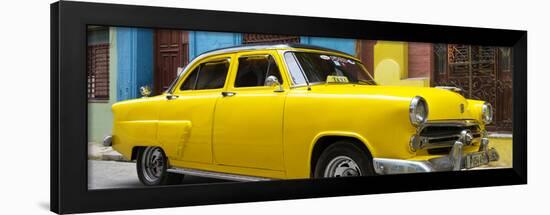 Cuba Fuerte Collection Panoramic - Close-up of Yellow Taxi of Havana III-Philippe Hugonnard-Framed Photographic Print